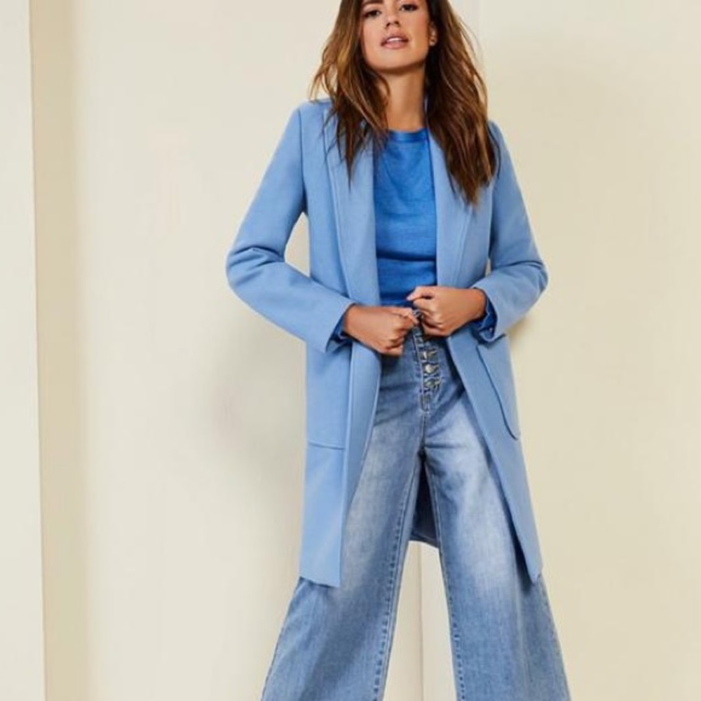 Gianni Bini Sammy 1-Button Blue Coat